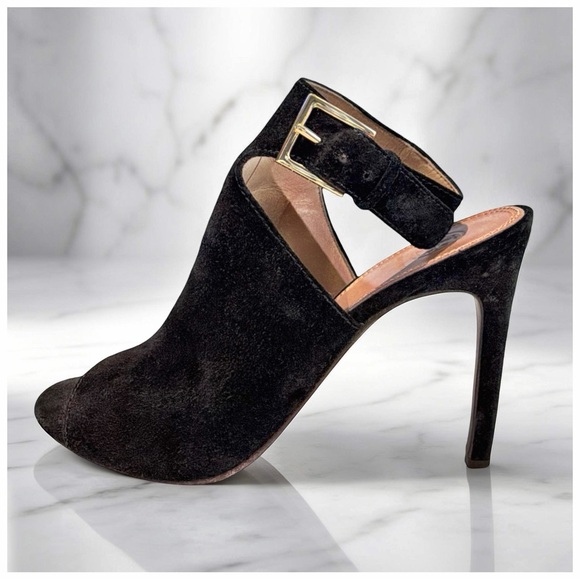 Tory Burch Brittania 100mm Suede Sandals – Black – Size 9.5 - Picture 7 of 16